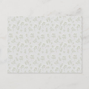 Baby's Breath White Floral Watercolor Gypsophila Postcard