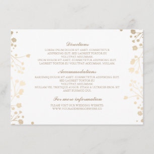 Baby's Breath White Wedding Details - Information Enclosure Card
