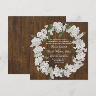 Babys Breath Wreath Wedding Invitation