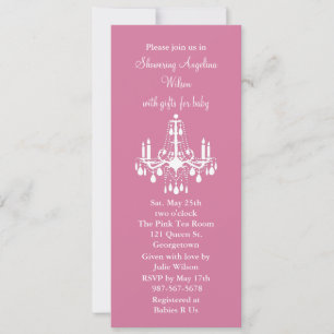 Baby's Chandelier (bright pink) Invitation