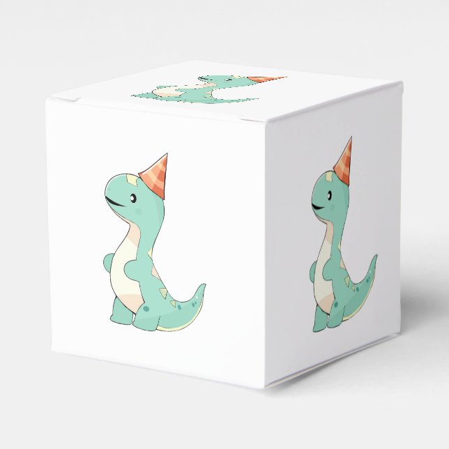 Baby's Dino Mite!  Cute Dinosaur Birthday T Rex Favor Box (Front Side)