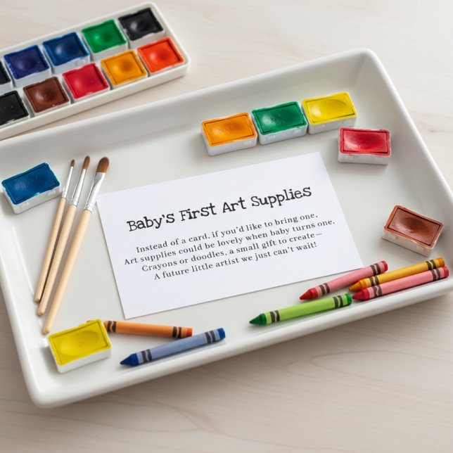 Baby's First Art Supplies Request Baby Shower  Enclosure Card (Creator Uploaded)