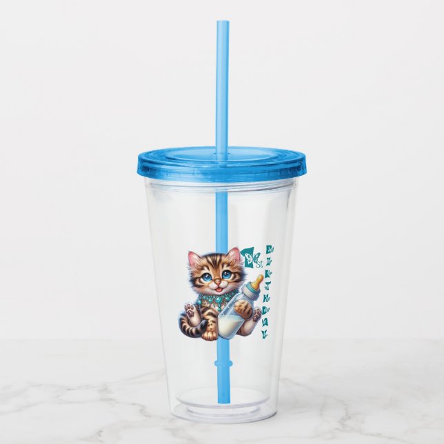  Baby's first birthday. Acrylic Tumbler (Front)