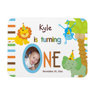 Babys First Birthday Customizable Party Favour Magnet