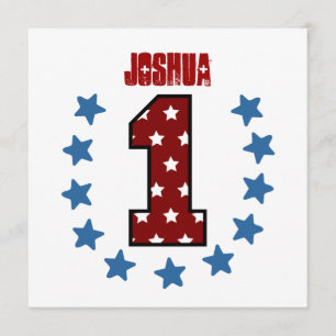 Baby's First Birthday Red White Blue Stars V02 Invitation