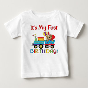 Baby's first birthday train baby T-Shirt