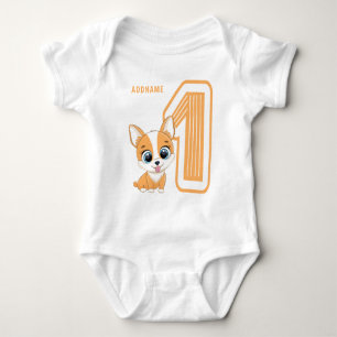 Baby's First Birthday with Custom Name Baby Bodysuit