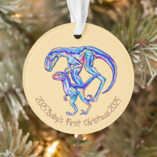 Baby's First Christmas 2025 Unisex Velociraptor Ornament
