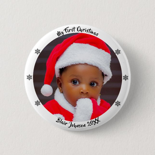 Baby's First Christmas 2 Inch Round Button (Front)