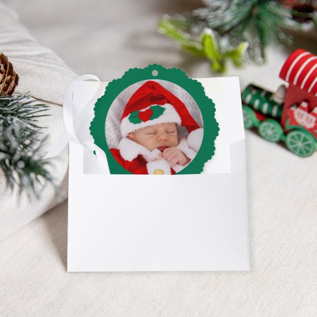 Baby's First Christmas Adorable Christmas Ornament Card (Creator Uploaded)