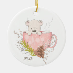 Baby's First Christmas Bear Ceramic Ornament