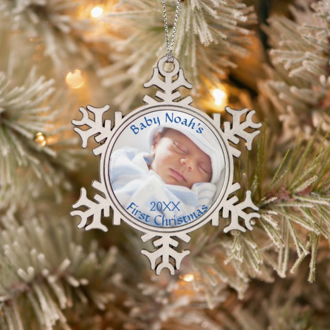 Baby's First Christmas Blue Ornament (Tree)