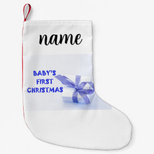baby's first christmas blue small christmas stocking