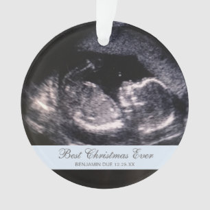 Baby's First Christmas   Boy Ultrasound Ornament