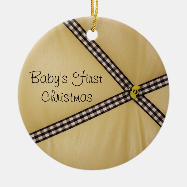 Baby's First Christmas Bumble Bee Ornament (Front)
