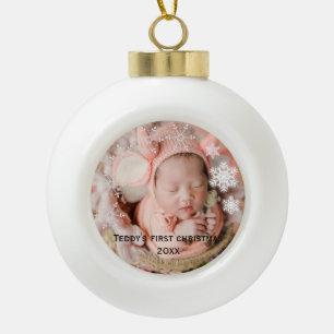 Baby's first christmas ceramic ball christmas ornament