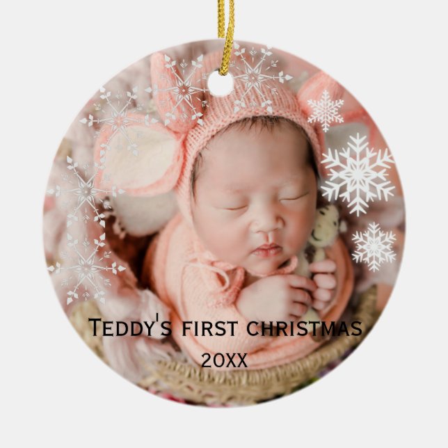 Baby's first christmas  ceramic ornament (Front)