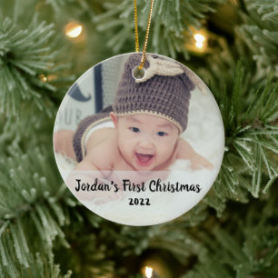Baby's first christmas ceramic ornament