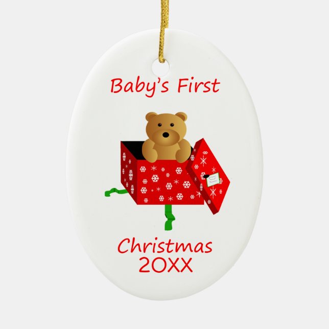 Baby's First Christmas Ceramic Ornament (Front)
