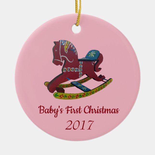 Baby's First Christmas Ceramic Ornament (Front)