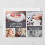 Baby's first Christmas Chalkboard Photo collage  Invitation<br><div class="desc">Capture the magic of your baby's first Christmas with this charming and customizable photo collage invitation. Designed with a chalkboard theme, it allows you to personalize the card with adorable photos of your newborn. Celebrate this special milestone by sharing the joy and excitement of your baby's first Christmas with your...</div>