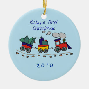 Baby's First Christmas Choo-Choo Train Ceramic Ornament
