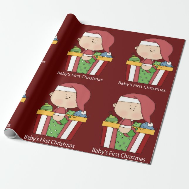 Baby's First Christmas Christmas Gift Wrap (Unrolled)
