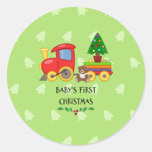 Baby's First Christmas Classic Round Sticker
