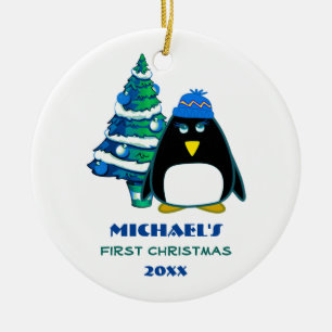 Baby's First Christmas Custom Christmas  Ceramic Ornament