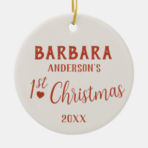 Baby's First Christmas Custom Name  Ceramic Ornament