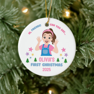 Baby's First Christmas Custom Name Ceramic Ornament