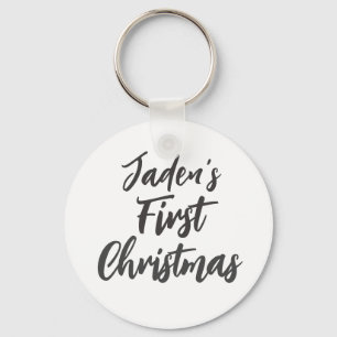 Baby's First Christmas custom name ornament Keychain