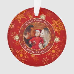 Baby's First Christmas Custom Name Photo Keepsake Ornament