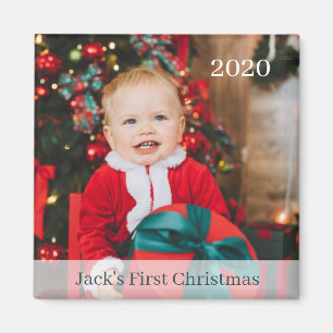 Baby's First Christmas Custom Photo Magnet