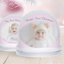 Baby's First Christmas Custom Photos Pretty Pink