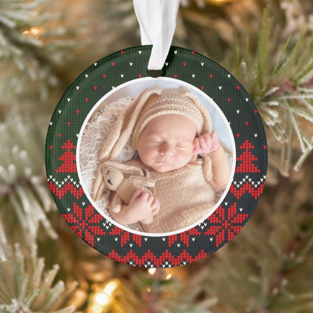 Baby's First Christmas Cute Modern Elegant Ornament (Tree)