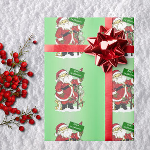 Baby's First Christmas Cute Santa Wrapping Paper