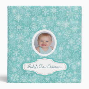Baby's First Christmas Cute Snowflake Photo Custom Binder