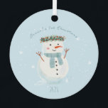 Baby's First Christmas Cute Snowman and Snowflake Metal Ornament<br><div class="desc">🎄 Check out our heartwarming Christmas ornament design, beautifully highlighting a hand-painted watercolor snowman amidst a dance of gentle snowflakes. There's a cozy nook for you to personalize with your baby boy's name and feature a beloved photo. It's the quintessential memento for your little one's first festive season or any...</div>