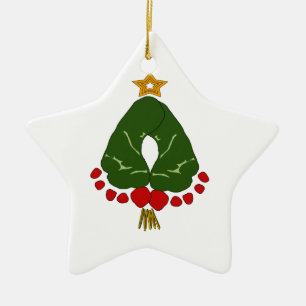 Baby's First Christmas Footprint Tree Ceramic Ornament