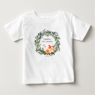 Baby's First Christmas Fox Cub Baby T-Shirt
