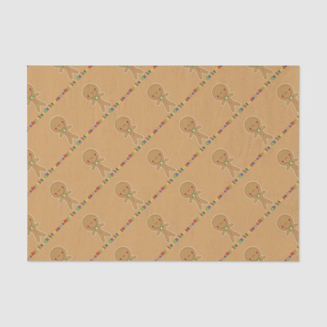 Babys First Christmas Gingerbread Boy Tissue Paper (Front)