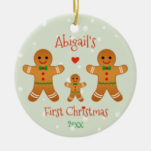 Baby's First Christmas - Gingerbread Men Ceramic Ornament