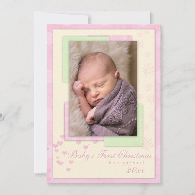 Baby's First Christmas (girl) Card (Front)