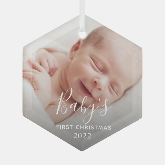 Baby's First Christmas Glass Ornament (Front)