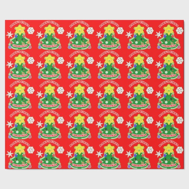 Baby's First Christmas Glossy Wrapping Paper (Seam)