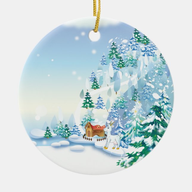 Baby's First Christmas Goat Ornament (Front)
