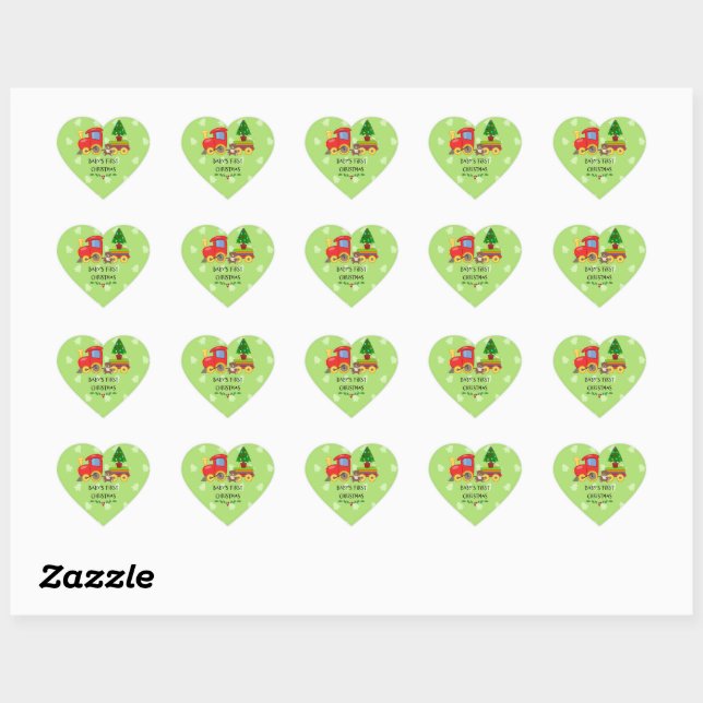 Baby's First Christmas Heart Sticker (Sheet)