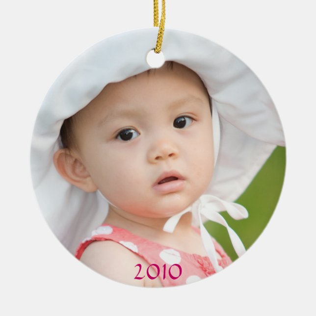 Baby's First Christmas Holiday Ceramic Ornament (Front)
