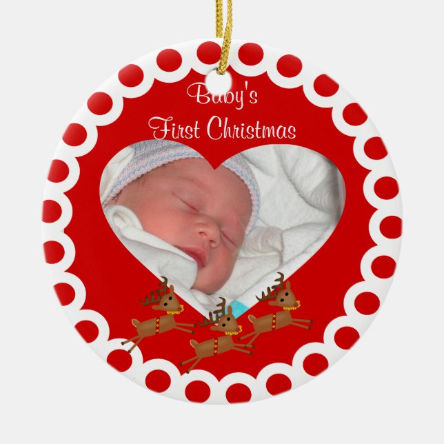 Babys First Christmas Keepsake Ornament (Front)